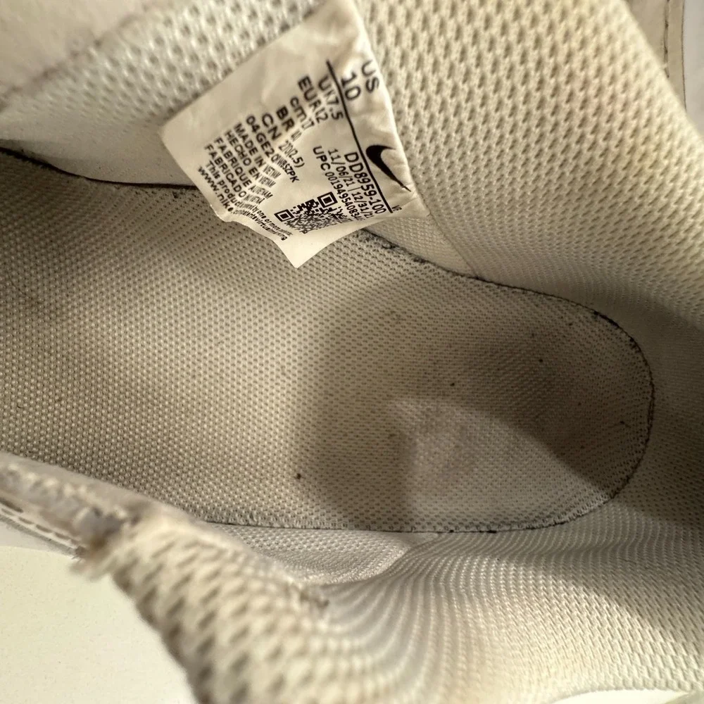 Nike‎ Air Force 1 Shoes Womens 10 Low Triple White DD8959-100 Leather